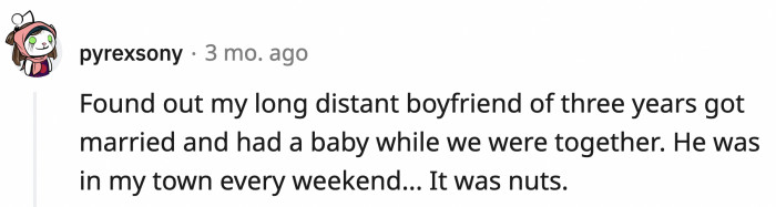 26. Maybe he thinks it doesn't count if his family is in another state.