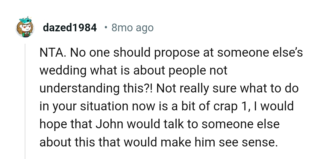 This Redditor isn't sure what the OP should do in her situation.