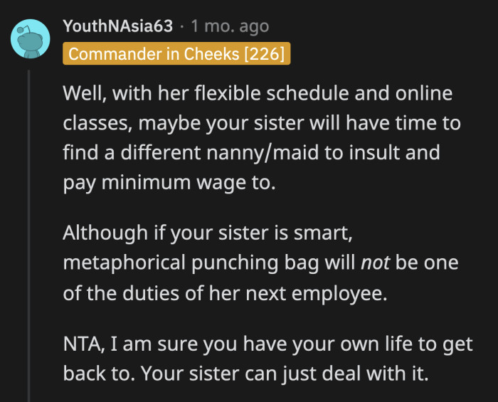 I wonder how her sister treats retail and restaurant workers.