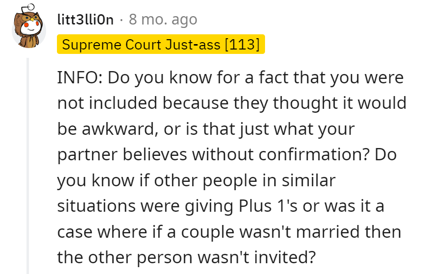 Awkward Omission or Just Partner's Suspicion? Check the Plus-One Policy Before Crashing the Wedding Drama.