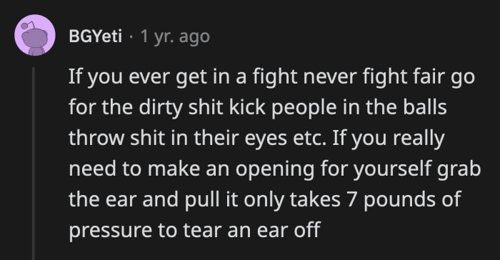 23. Avoid fights at all costs