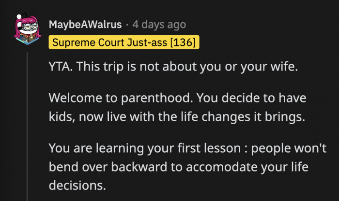 He sounds incredibly ungrateful for someone who received two tickets to an all-expenses-paid trip to France.