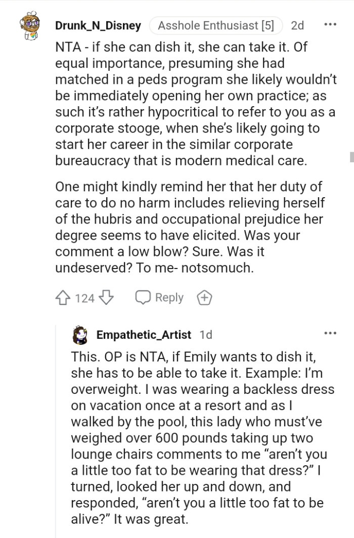 She's likely going to start her career in similar corporate bureaucracy