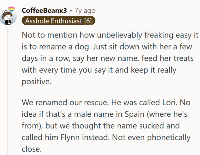 It is easy to rename a dog