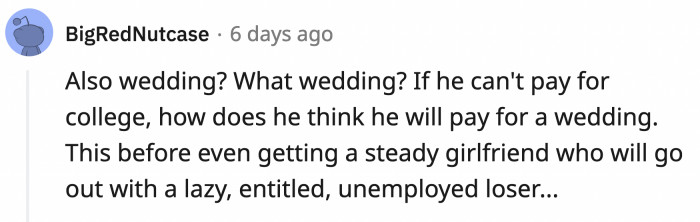 He is skipping forward through several important steps before he can have that wedding.
