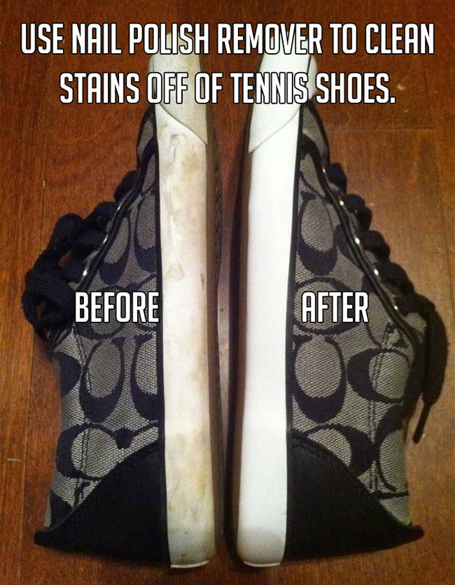 3. Clean your shoes with polish remover