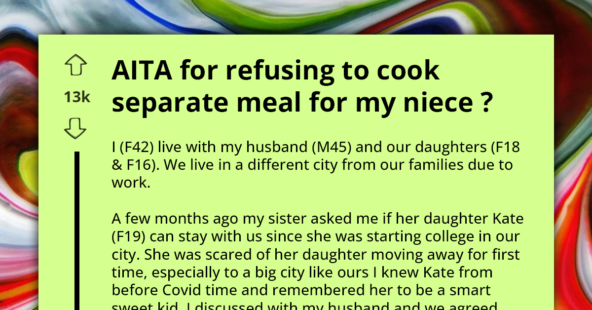 Woman Finds Herself Caught In Family Crossfire For Refusing To Cook Separate Vegan Meals For Her Niece