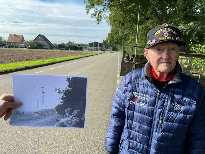 3. Robert White, a WWII veteran, returns to the area in Germany where he landed in March 1945.