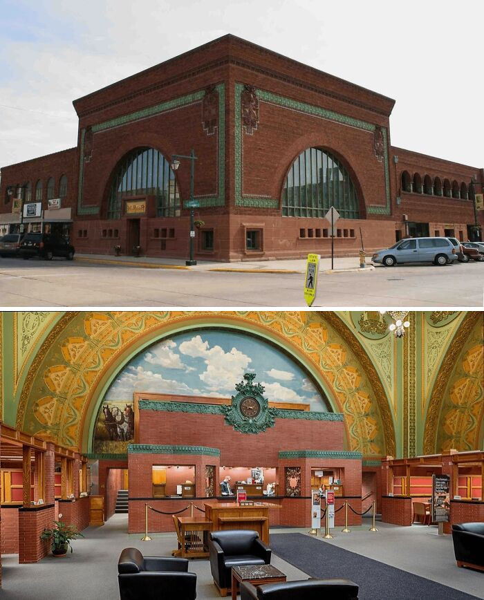 "Some Of Louis Sullivan's 'Jewelboxes', Which Are Banks He Designed In Small Towns The Midwest. National Farmer's Bank, Owatonna, Minnesota (1908)"