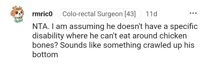 This Redditor is assuming he doesn't have a specific disability