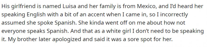 Unfortunately, his girlfriend, Luisa, didn't receive this well