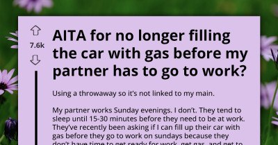 Quarrel Brews As Redditor Misses A Day Of Helping Partner Fill Gas Before Work