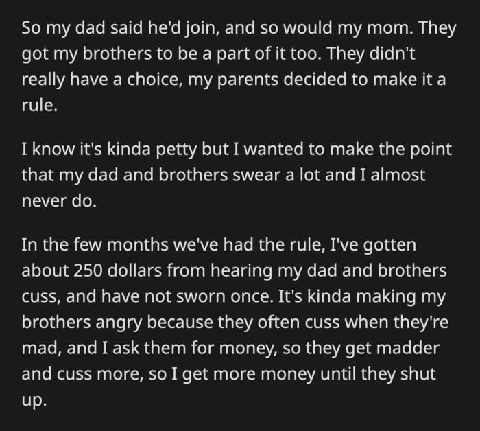 He only gave OP $5 because he wanted to impose a cutoff