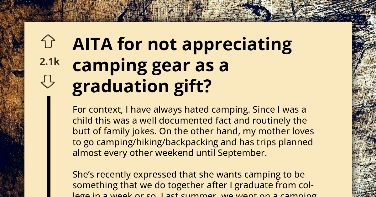 Film School Graduate Snaps at Mom for Gifting Camping Gear Despite His Known Dislike for the Outdoors
