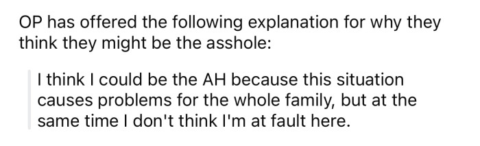 OP thinks he might be the a-hole for the following reason:
