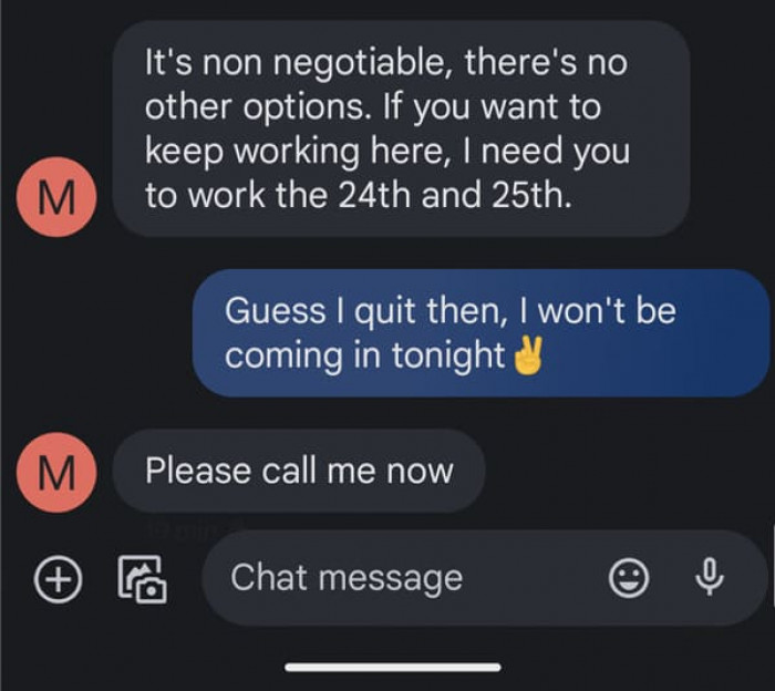 The ultimatum clearly didn't work out as he thought it would.