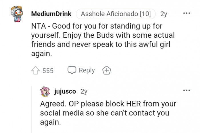 Enjoy the beer with some actual friends