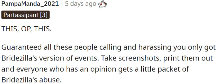 OP should send out screenshots