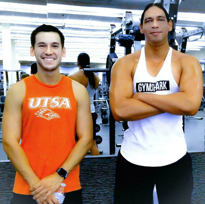 Saw An Old Friend At The Gym (Right) And He Wanted A Picture; This Is How He Edited It
