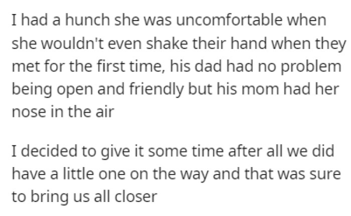 The husband's mom doesn't like the fact that OP's parents are immigrants from Mexico