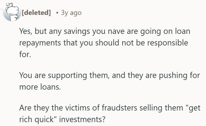 They even wonder if his parents fell for a pitch too good to be true, leaving him to handle the fallout.