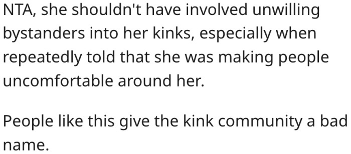 13. The girl's actions contribute to why some people find kinks offensive.
