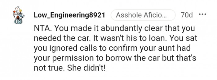 You Made It Clear That You Needed Your Car