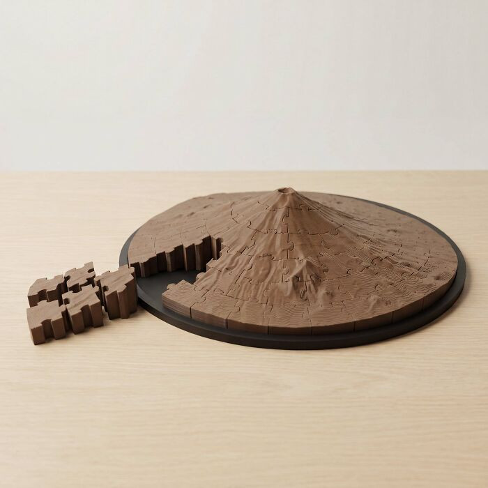 "Mount Fuji As A 91 Piece Krypt Style Jigsaw Puzzle"