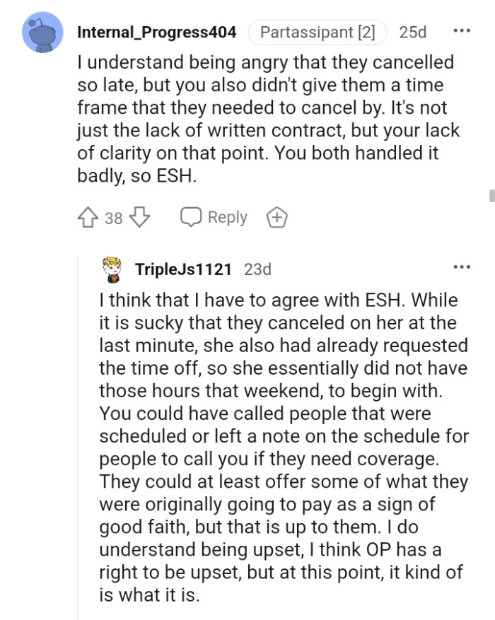 Both parties handled the situation poorly