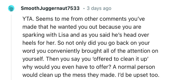 “So not only did you go back on your word, you conveniently brought all of the attention on yourself.”