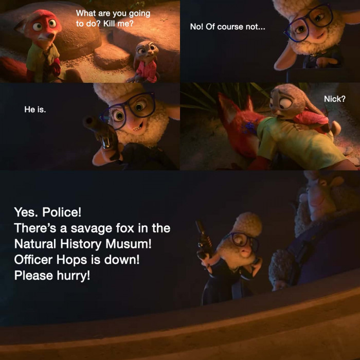 9. When this scene occurred in 'Zootopia':