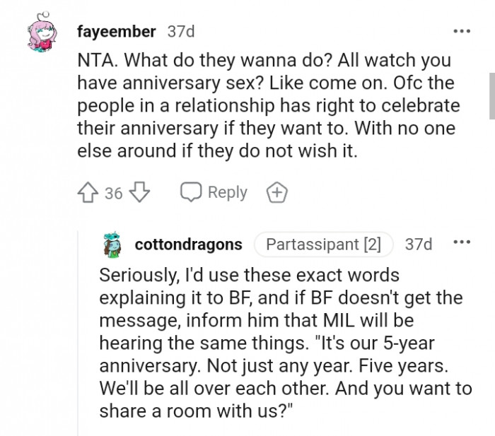 People in a relationship have a right to celebrate their anniversary