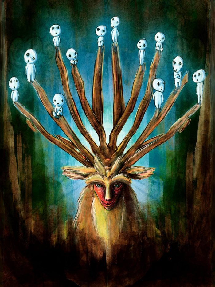 29. Mononoke Deer God Painting By Barrett Biggers
