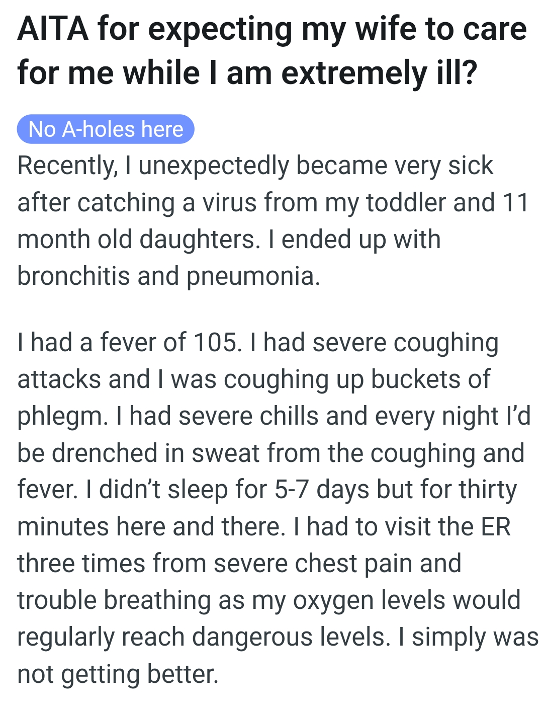 The OP kicks off her story