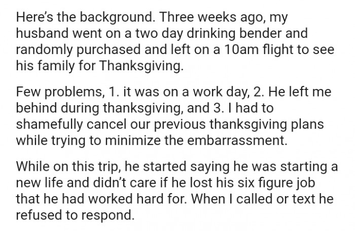 The OP shamefully canceled their previous Thanksgiving plans