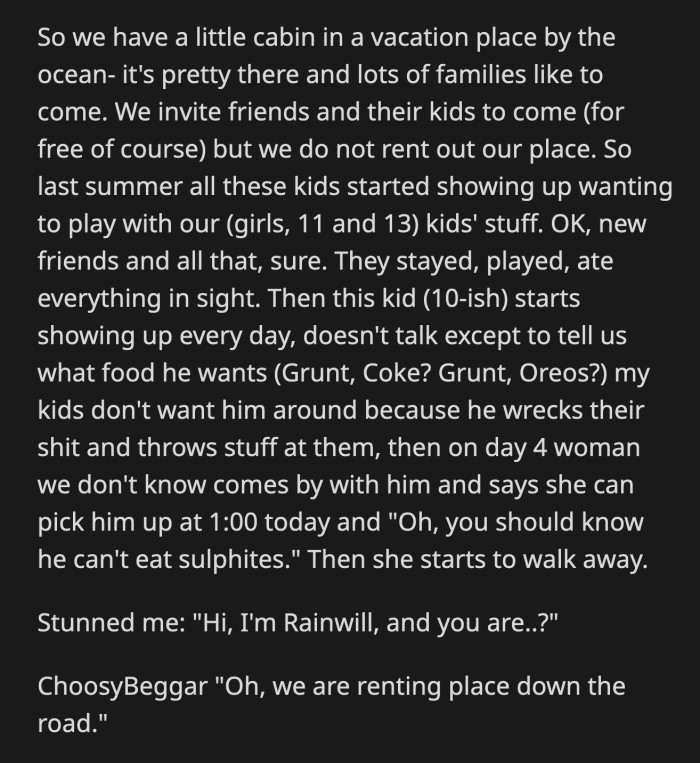 OP pointed to the ocean and explained how unsafe it would be to leave a child alone.