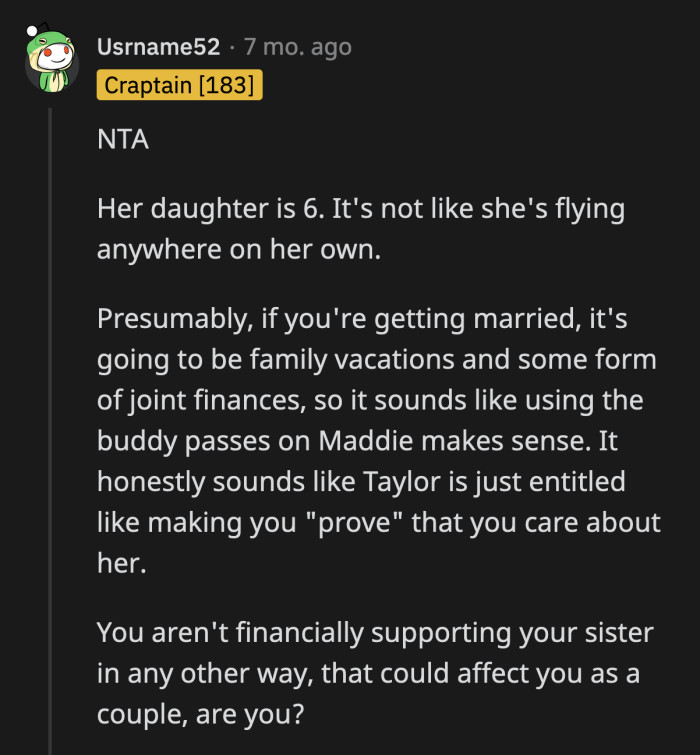 Is this the first time that Taylor showed disregard for OP's family in favor of hers?