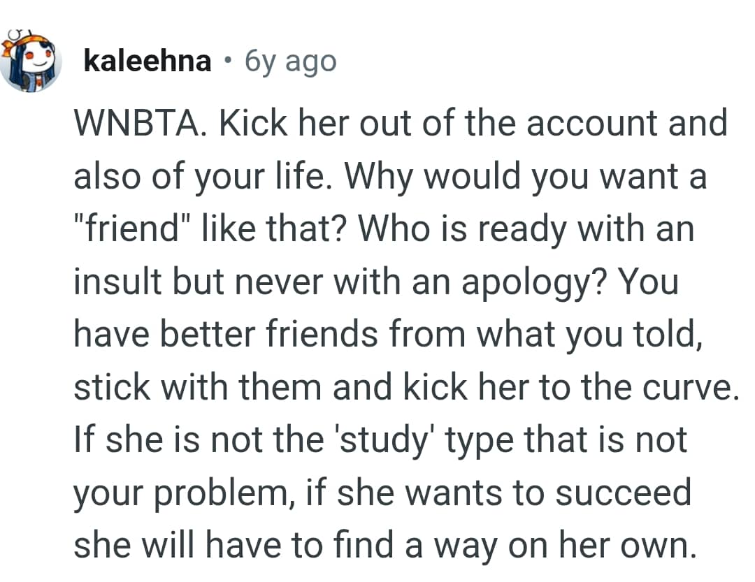 She should kick her to the curve