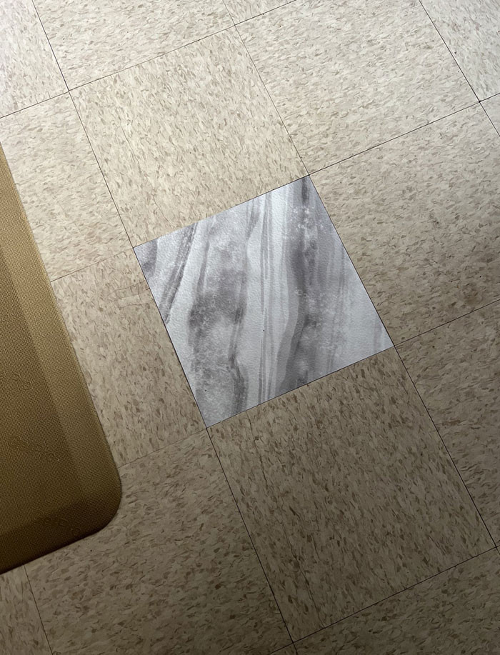 11. “My landlord: Is it okay if the replacement tile is not an exact match? Me: Yeah, that’s fine. The tile:”