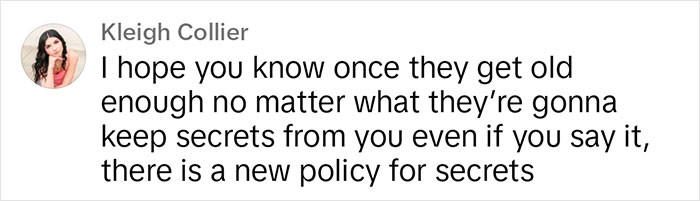 Seems kids have their own policy for secrets