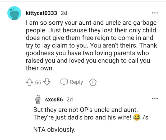 Thank goodness you have two loving parents