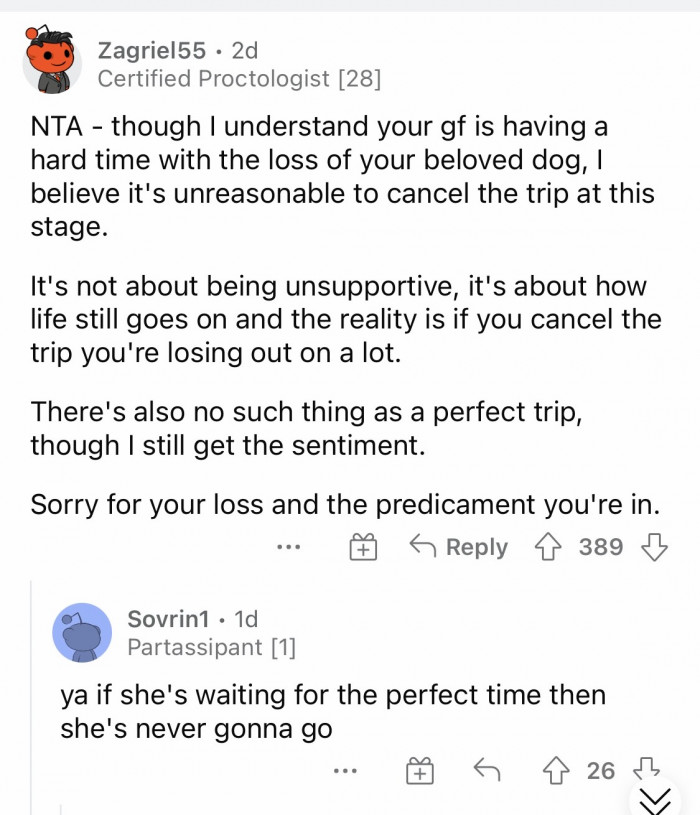 Life goes on and that's the reality.