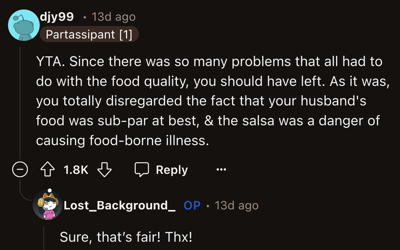 OP shouldn't have dismissed her husband's concerns.