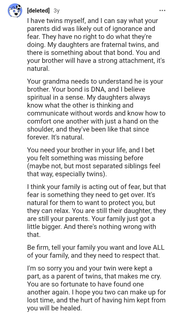 The OP and her brother will have a strong attachment