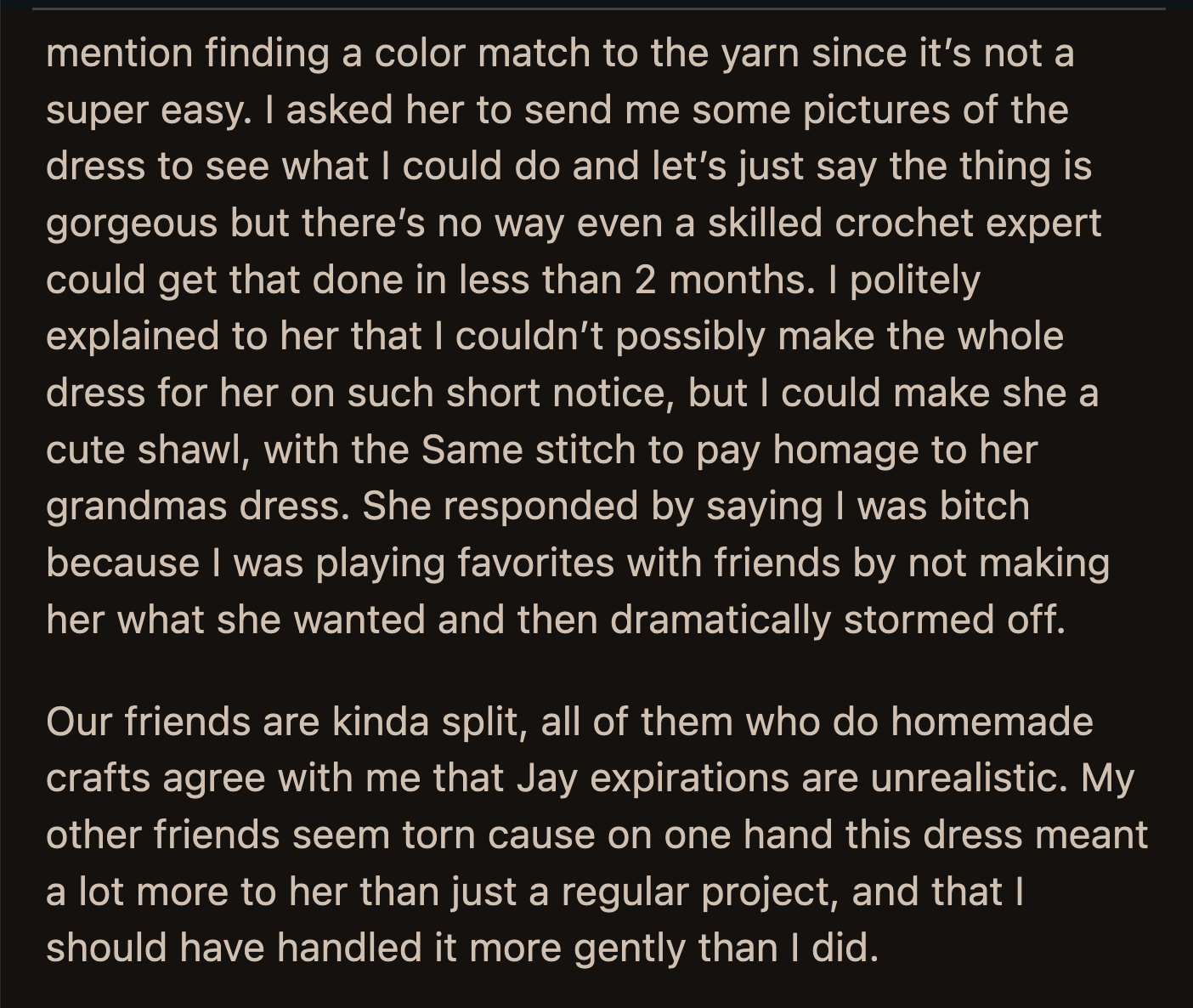 Jay called OP a b*tch because they picked favorites. Their other friends couldn't tell who was the a**hole. Some recognized how unreasonable Jay's request was, while others said OP could have handled it more gently because of how sensitive the topic was for Jay.
