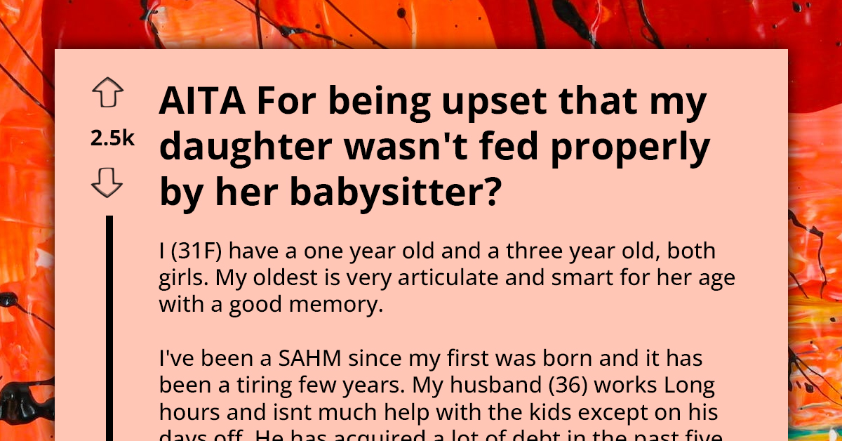Woman Upset Her Daughter Wasn't Fed Properly By Her Babysitter, Gets Defended By Her Partner And Redditors Online