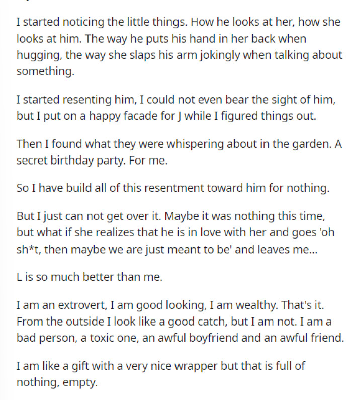 OP then realizes what the truth is, but he still isn't convinced and worries about what may happen in the future.