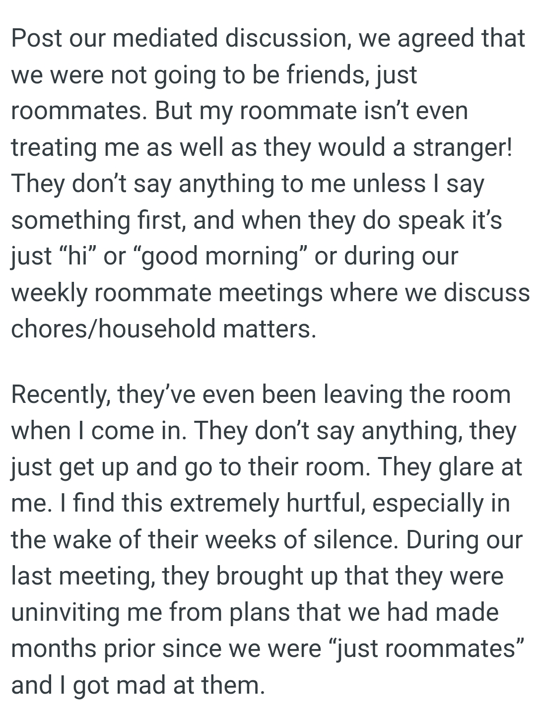 They don’t say anything to the OP unless the OP says something first