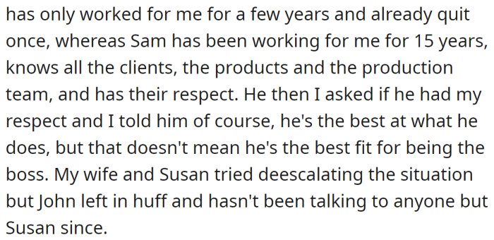 But his son didn't like it, and they got into a fight: