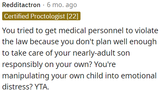 OP's behavior causes emotional distress to her child.